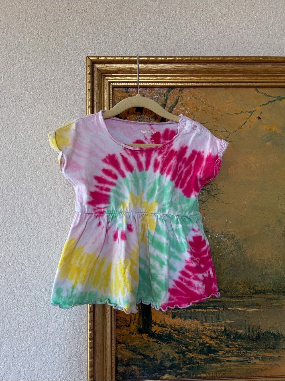 Burt’s Bees Tie-Dye Short Sleeve Kids Top - Multicolor